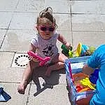 Enfant, Play, Bambin, Summer, Fun, Vacation, Assis, Recreation, Sidewalk, Sand, Personne