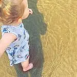 Eau, Coiffure, People In Nature, Sunlight, Baby & Toddler Clothing, Herbe, Bambin, Happy, Fun, Human Leg, Plage, Sand, Electric Blue, Soil, T-shirt, Denim, Pattern, Barefoot, Assis, Baby