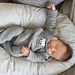 Comfort, Gesture, Grey, Baby, Baby Sleeping, Baby & Toddler Clothing, Bambin, Linens, Thumb, Nail, Bedding, Enfant, Sieste, Baby Products, Assis, Bedtime, Sleep, Room, Human Leg, Pattern, Personne