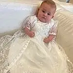 Peau, Dress, Baby & Toddler Clothing, Baby, Rose, Bambin, Bathtub, Happy, Embellishment, Petal, Bridal Accessory, Gown, Formal Wear, Bridal Party Dress, Linens, Baby Products, Bridal Clothing, Wedding Ceremony Supply, Enfant, Personne