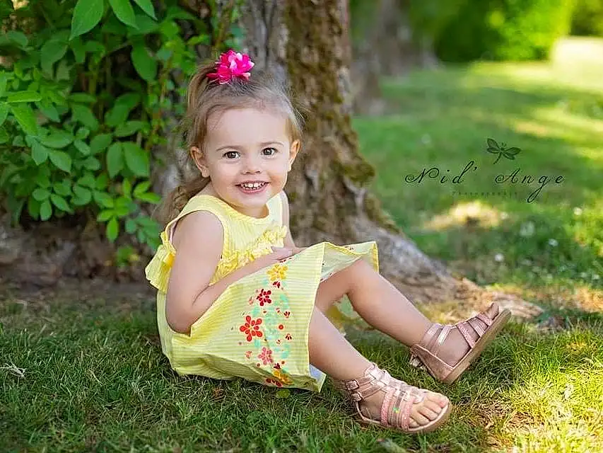 Sourire, Plante, Leaf, Fleur, People In Nature, Happy, Dress, Herbe, Baby & Toddler Clothing, Flash Photography, Rose, Bambin, Summer, Arbre, Fun, Enfant, Blond, Headpiece, Magenta, Sandal, Personne, Joy