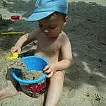 Play, Enfant, Bucket, Sand, Fun, Bambin, Vacation, Personne, Headwear