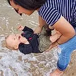 Enfant, Mother, Baby, Jambe, Bambin, Sand, Play, Daughter
