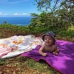 People In Nature, Summer, Enfant, Baby & Toddler Clothing, Vacation, Bambin, Baby, Tropics, Pic-Nic, Tummy Time, Barechested, Personne, Headwear