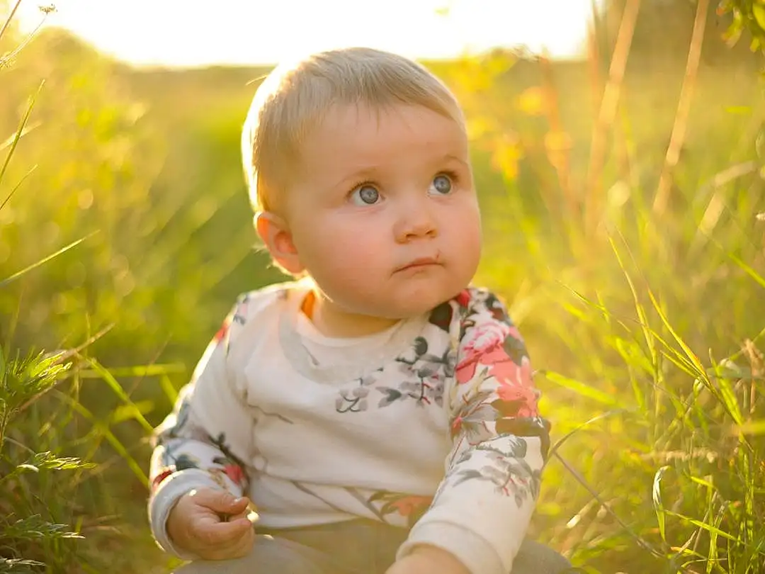 Joue, Plante, People In Nature, Happy, Baby & Toddler Clothing, Herbe, Bambin, Baby, Meadow, Bois, Grassland, Prairie, Natural Landscape, Ciel, Enfant, Flash Photography, Field, Landscape, Assis, Portrait Photography, Personne