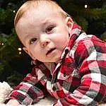 Visage, Peau, Head, Chin, Yeux, Facial Expression, Human Body, Sleeve, Plante, Debout, Happy, Baby & Toddler Clothing, Collar, Tartan, Baby, Bambin, Enfant, Herbe, Arbre, Personne